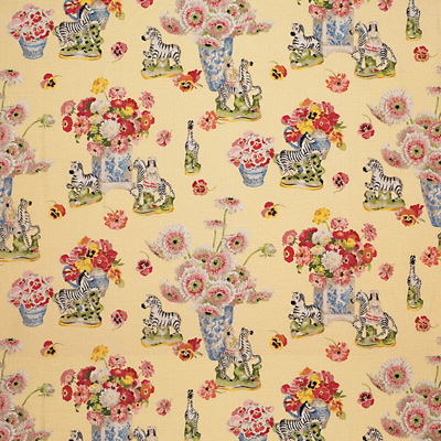 Gillian S Zebras Linen And Cotton Print BR-79653-015