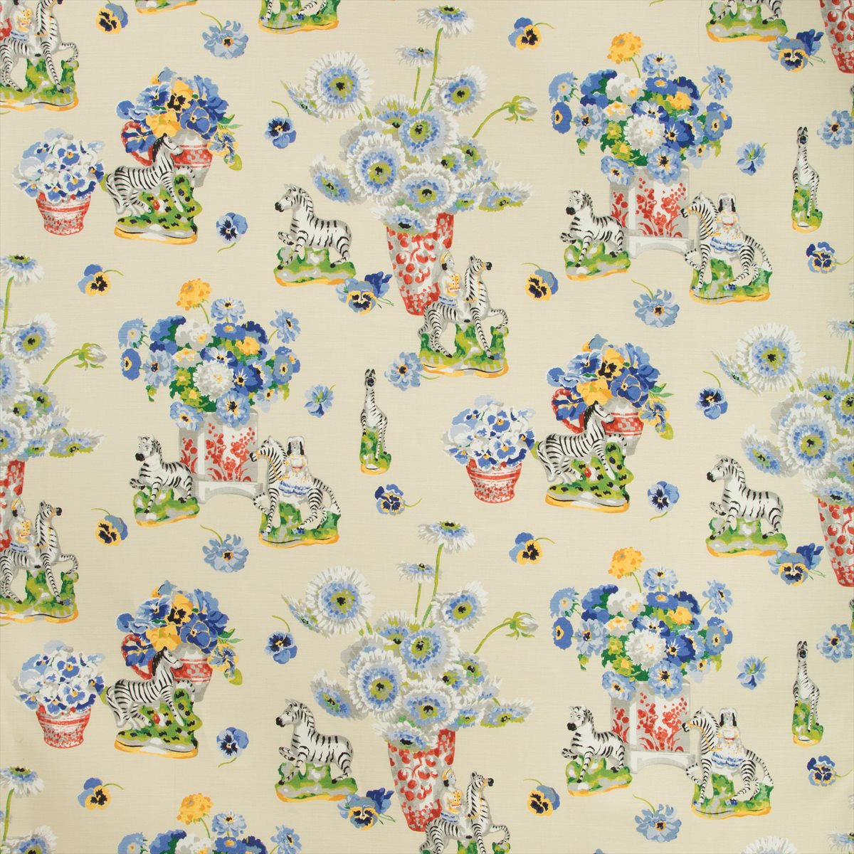 Gillian S Zebras Linen And Cotton Print BR-79653-1