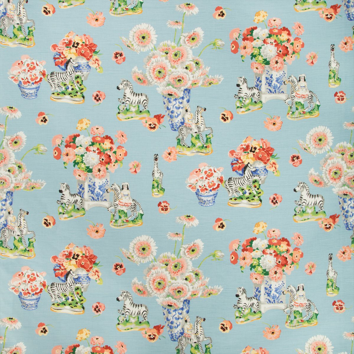 Gillian S Zebras Linen And Cotton Print BR-79653-15
