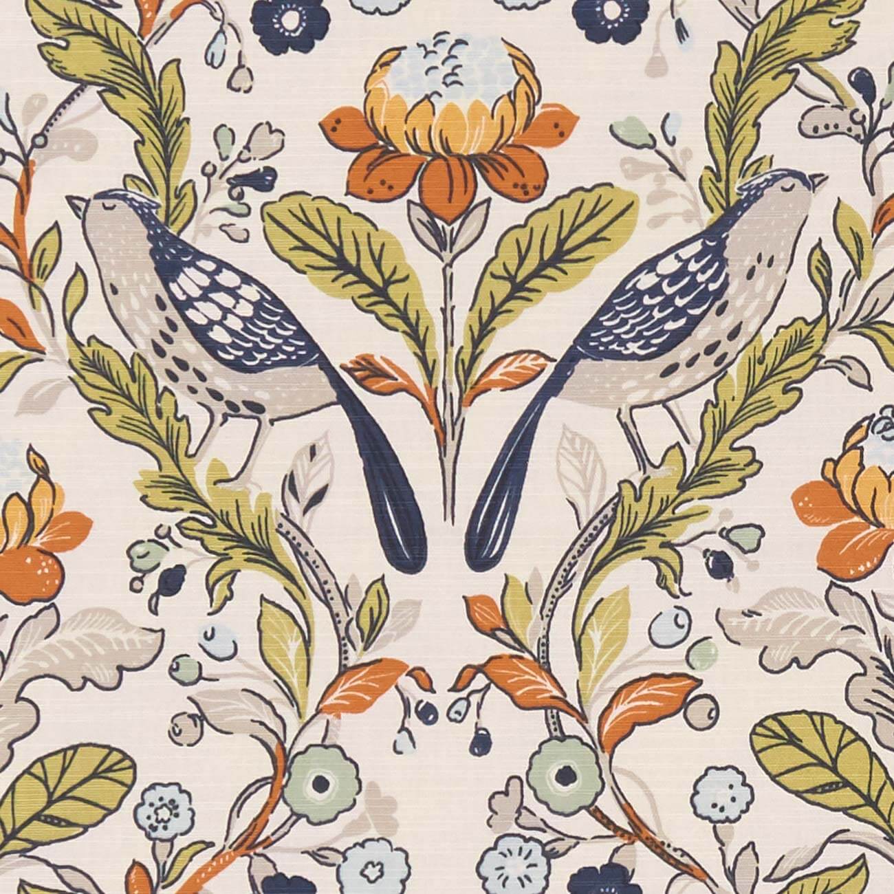 Orchard Birds Denim or Spice F1316-01