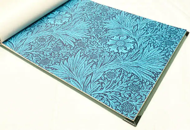 Marigold Navy Wallpaper Queens Square Morris And Co