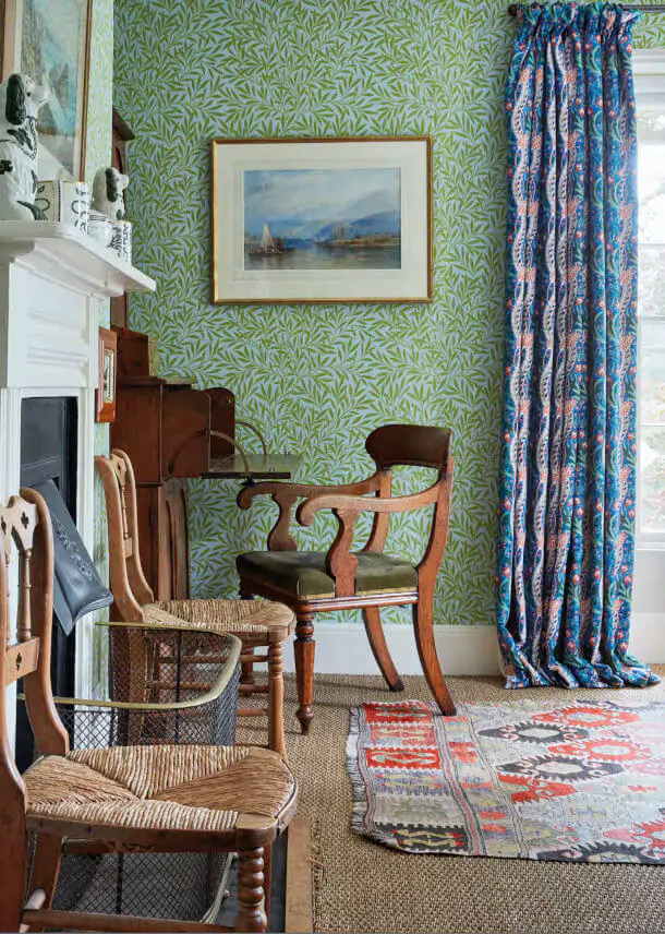 Willow Sky Leaf Wallpaper Queens Square Morris And Co