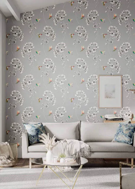 Amazilia Wallpaper French Grey