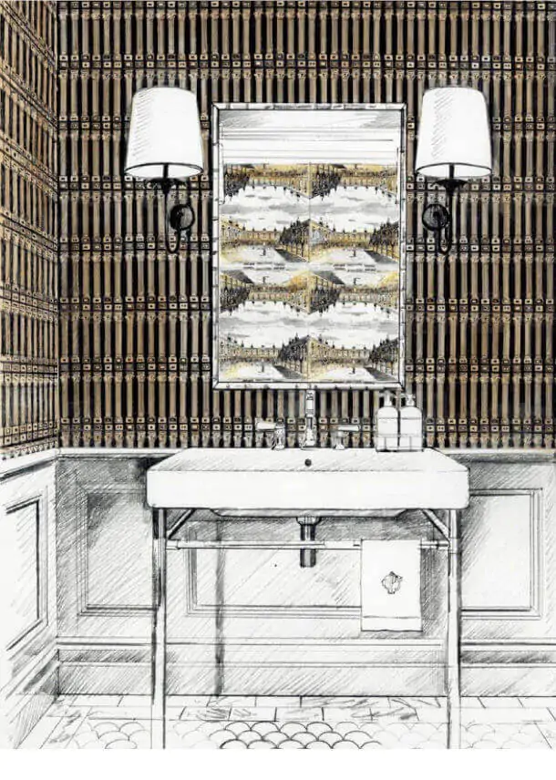 Columns Vine Black Antique Gold Wallpaper Palladio