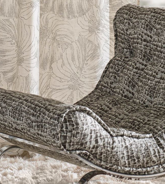 Plantation House tropical animal print fabric by Zinc on upholstery and cushions