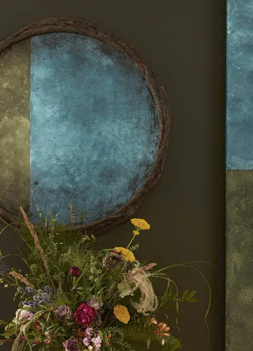 Artisanal Mirror Bark Mirror from Porta Romana