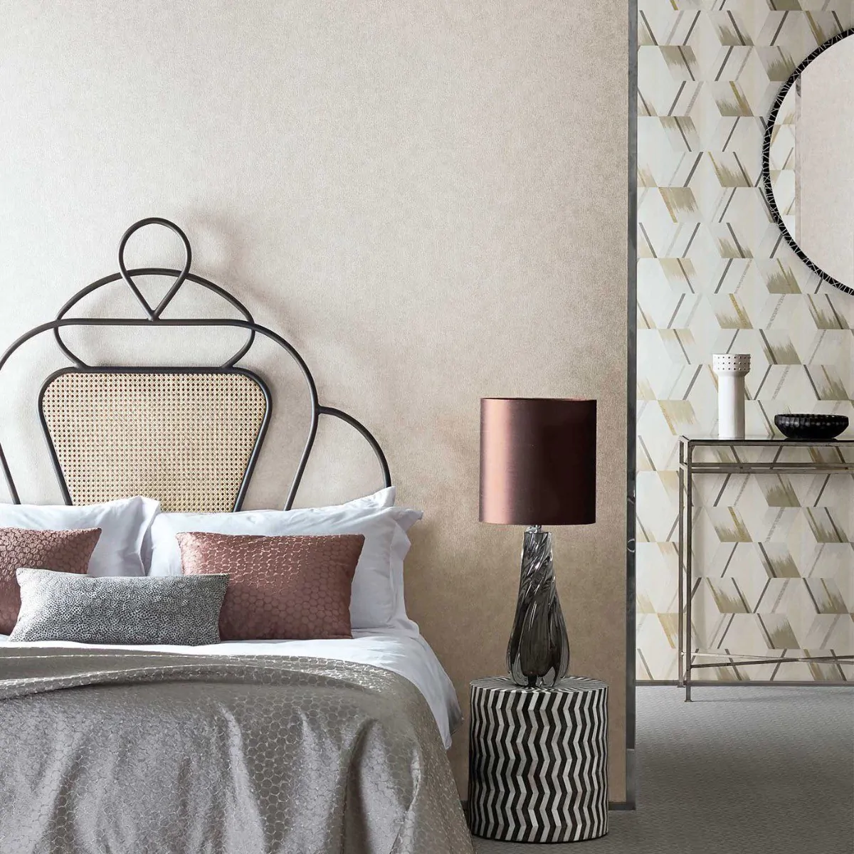 Rhombi Vinyl Wallpaper Shagreen Zoffany