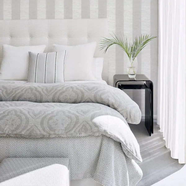 Crossroad Striped Grasscloth Wallpaper Thibaut