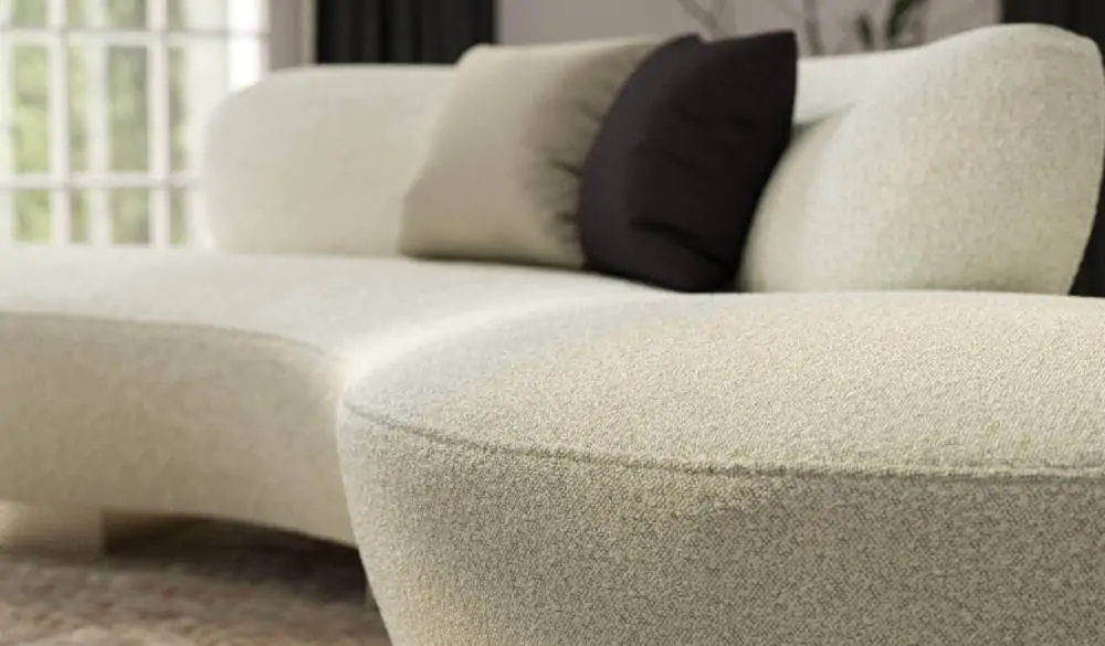 Warwick Boucle Fabric Collection - Andes Fabric in Ivory