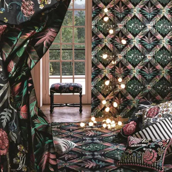 Feather Park Wallpaper in Jais by Christian Lacroix for Designers Guild