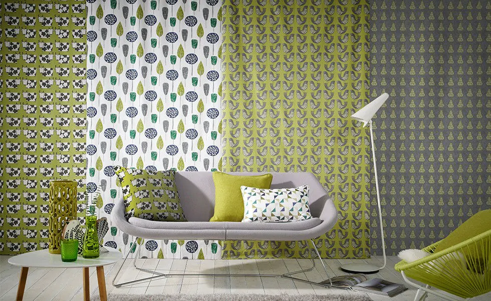 Scandi Birds Kiwi Emerald Wallpaper Iliv