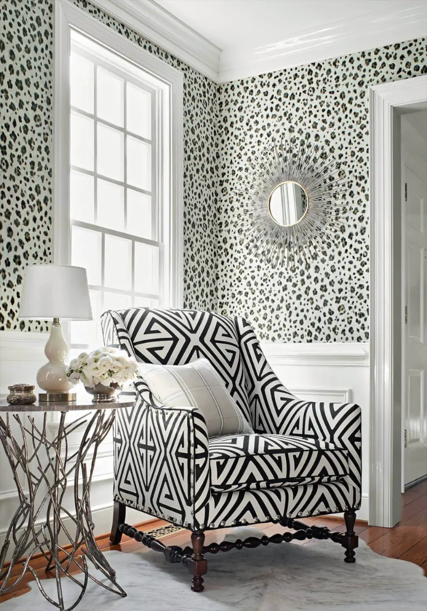 Coordinating Animal Print Panthera Wallpaper from Thibaut