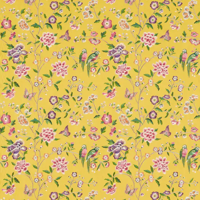 Chinoiserie Hall Fabric from Sanderson in Papavera