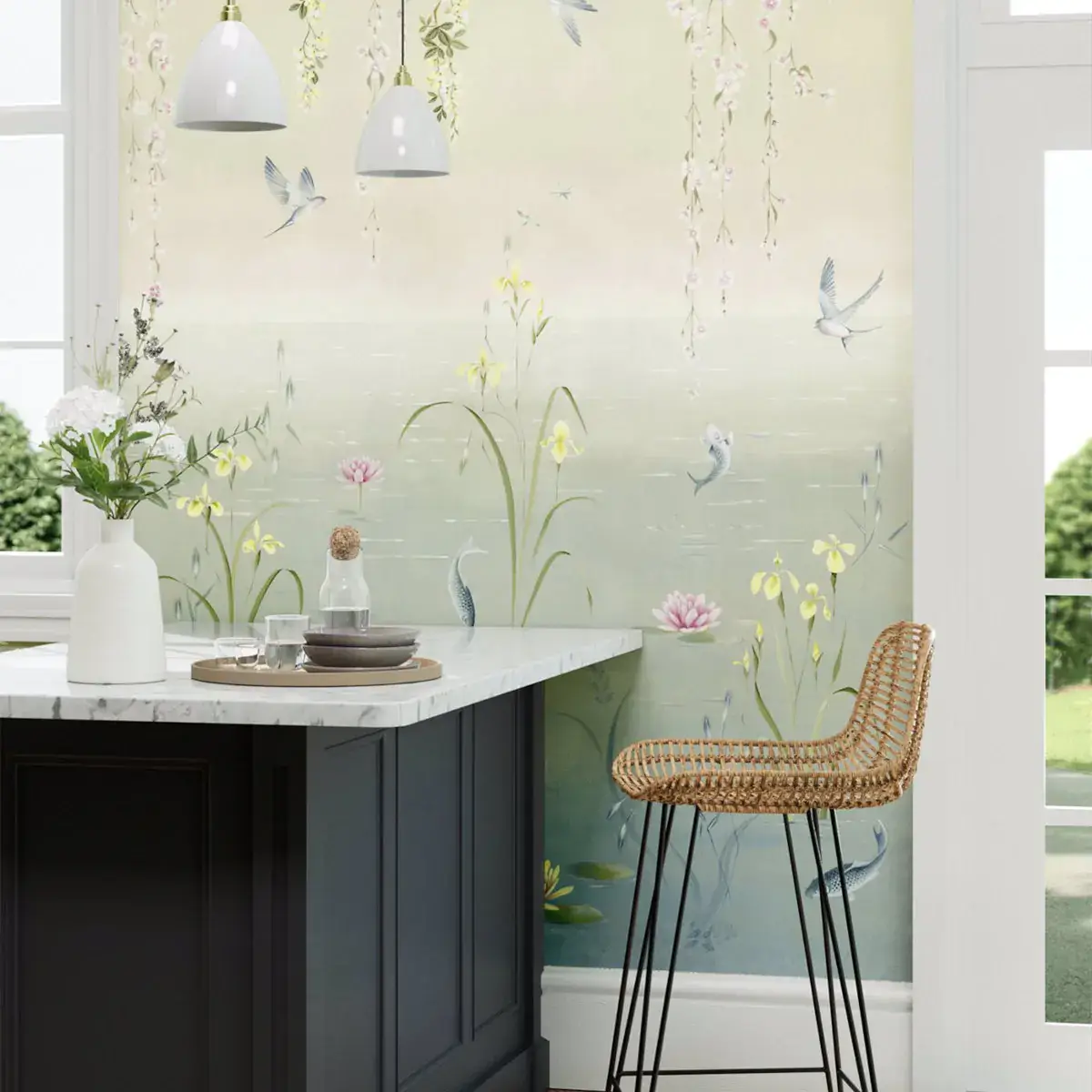 Sanderson's Water Garden Wallpaper