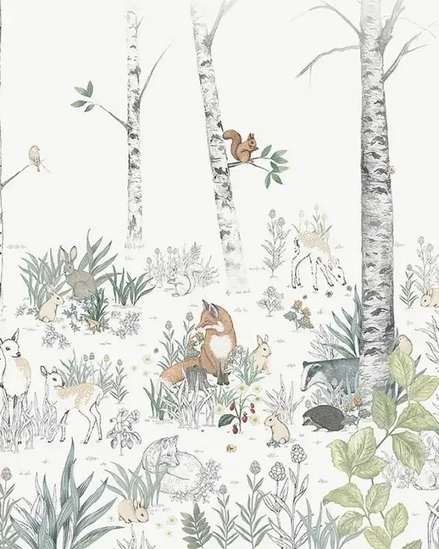 Childrens Mural Wallpaper Magic Forest Mural by Boråstapeter