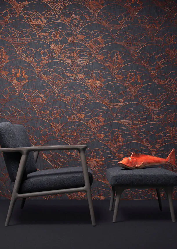 Indigo Macaque Wallpaper Tokyo Blue Moooi Arte