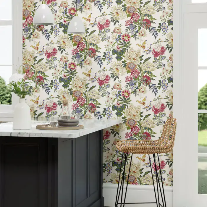 Emperor Peony Wallpaper in Lotus Pink by Sanderson