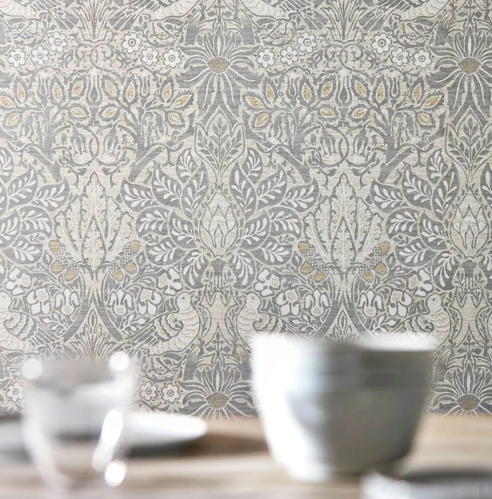 Scandi Wallpaper Pure Dove & Rose by Morris & Co.