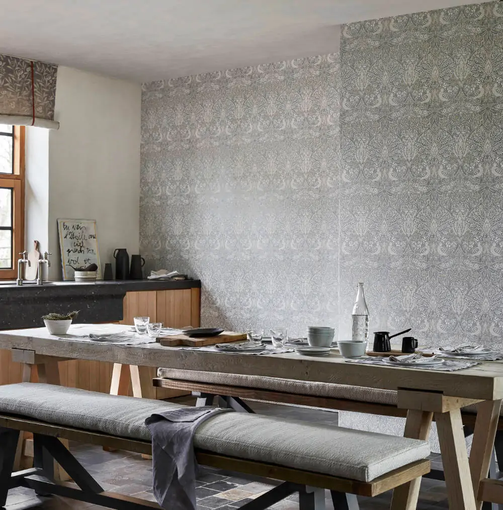 Morris & Co Pure Dove and Rose Wallpaper