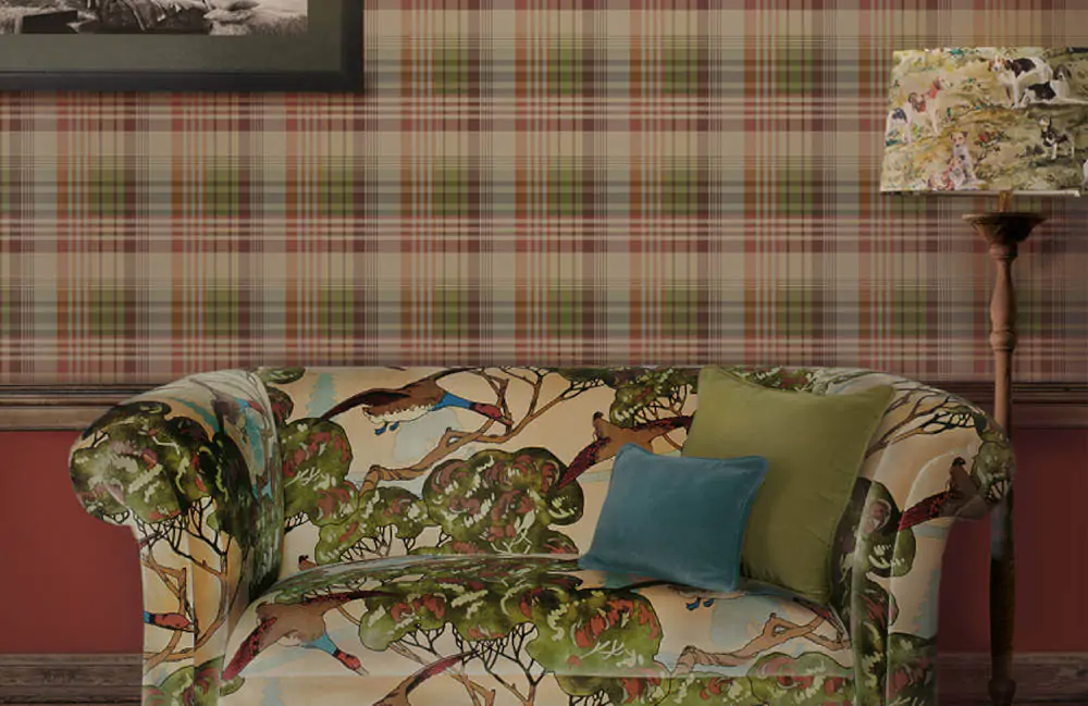 Traditional Coloured Tartan Wallpaper Ancient Tartan from Mulberry Home