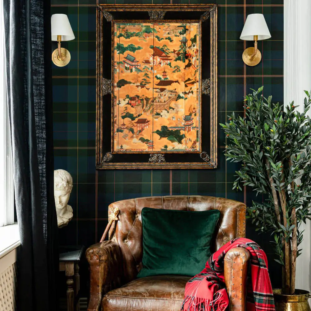 Plaid Wallpaper and Throw from Mind the Gap