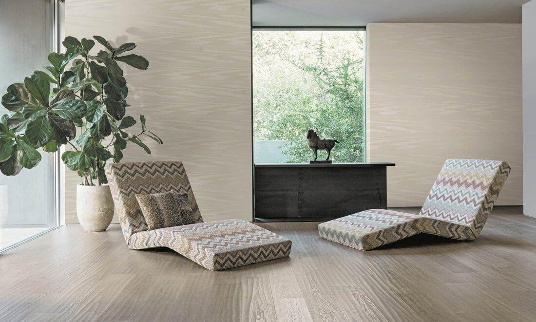 Luxury Flock Wallpaper Fiamma from Missoni Home