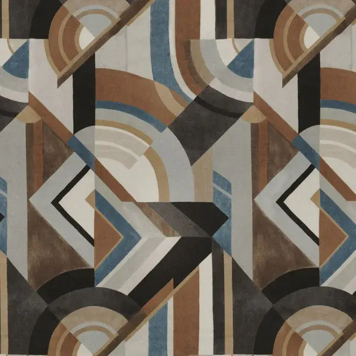 Convexe Velvet Fabric in Noir/Tabac