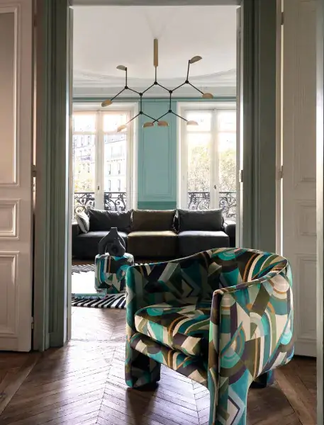 Convexe Velvet Fabric in Emerald