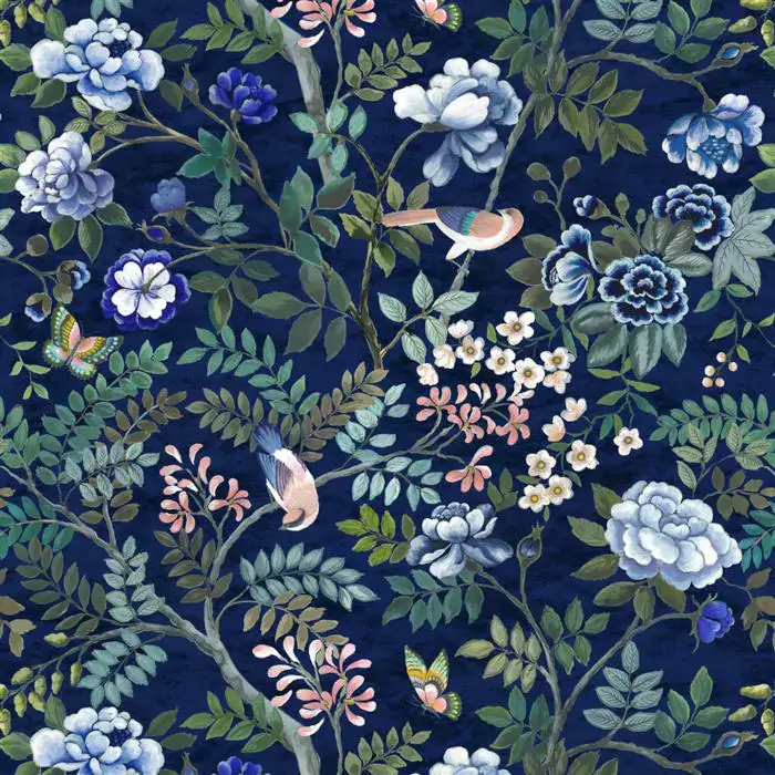  Designers Guild Upholstery Velvet Porcelain de Chine Velours in Indigo