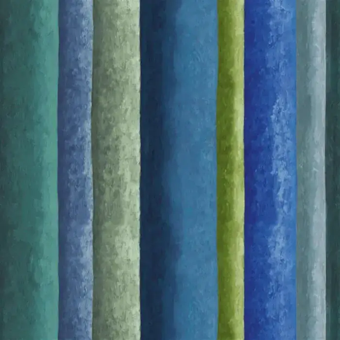 Designers Guild Velvet Fabric Rayure Chinoise in Cobalt