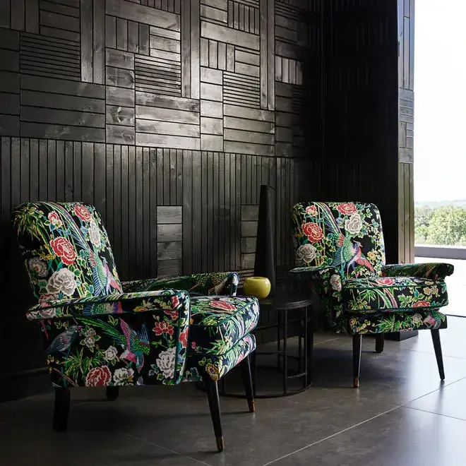 Linwood Mandai Velvet Fabric in Midnight