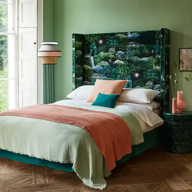 Linwood Velvet Fabric Nightfall in Blackout Colourway