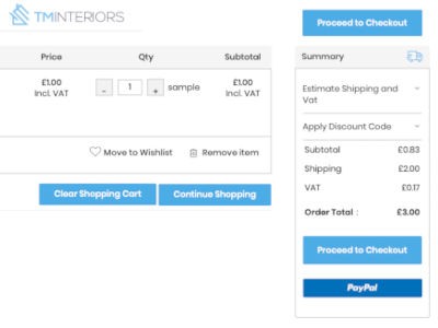 TM Interiors Checkout
