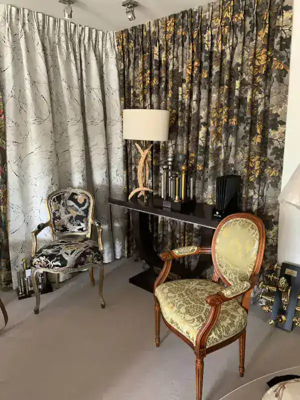 TM Interiors Showroom Artistic Chairs and Porta Romana Lighting